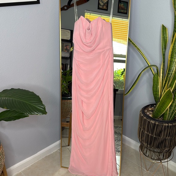 HOUSE OF CB 'Adrienne' Pink Quartz Strapless Gown NWOT - Picture 8 of 11